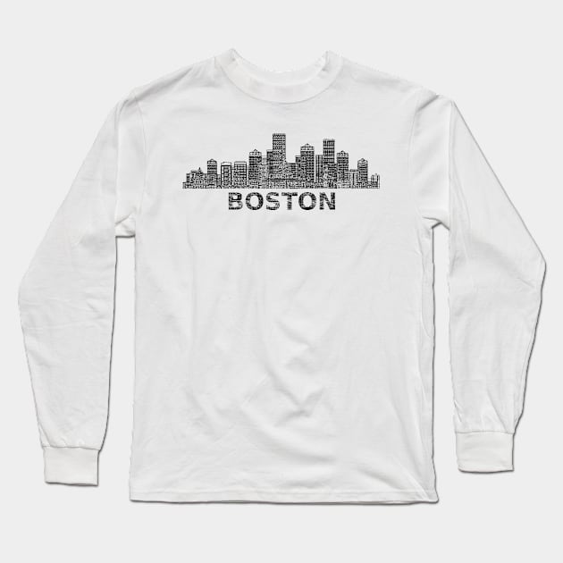 Boston - World Cities Series by 9BH Long Sleeve T-Shirt by JD by BN18 